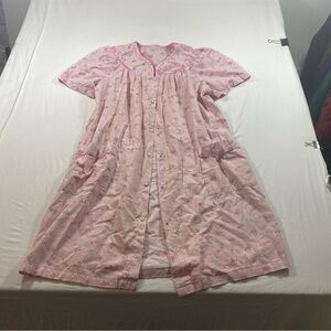 House Coat Lounge Dress Floral Robe Intimates Sleepwear Snap Button Down pocket